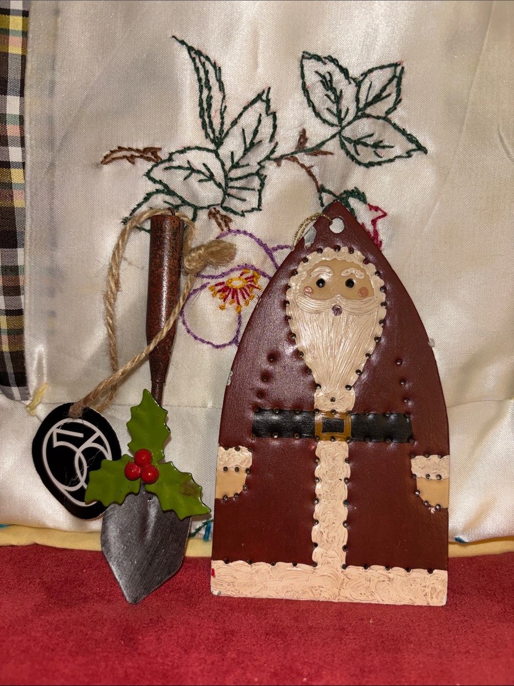 Metal Garden Tool/Santa Ornament Lot!